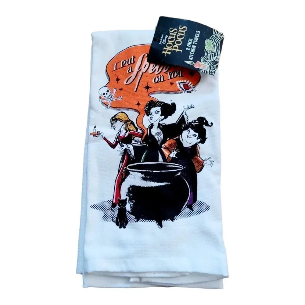 Disney Hocus Pocus Halloween Movie Sanderson Sisters 2 Pack Kitchen Towels NWT